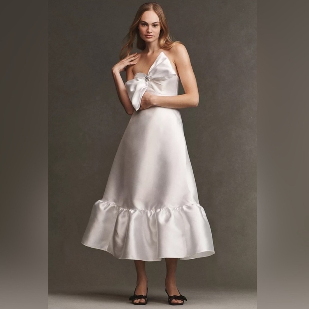 BHLDN White Satin Wedding Dress